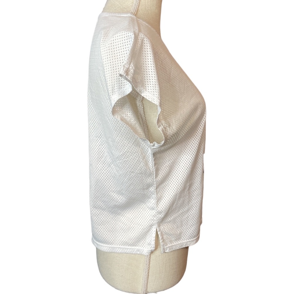 Reebok White Logo Jersey Workout Short Sleeve Shirt - Picture 2 of 6